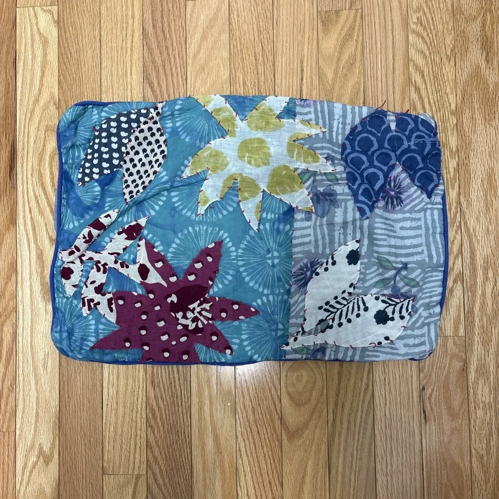Upcycled Applique Eulabee Throw Pillow Cover by‎ Anthropologie